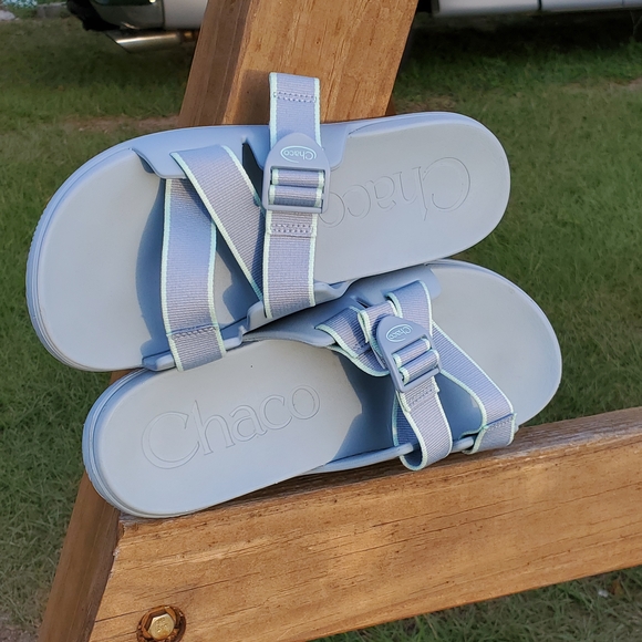 Chaco Light Blue Strapped Sandals - Picture 1 of 9